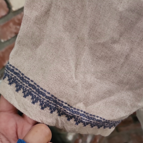 Abercrombie & Fitch Linen Blend Embroidered Button Up Shirt - Picture 5 of 13